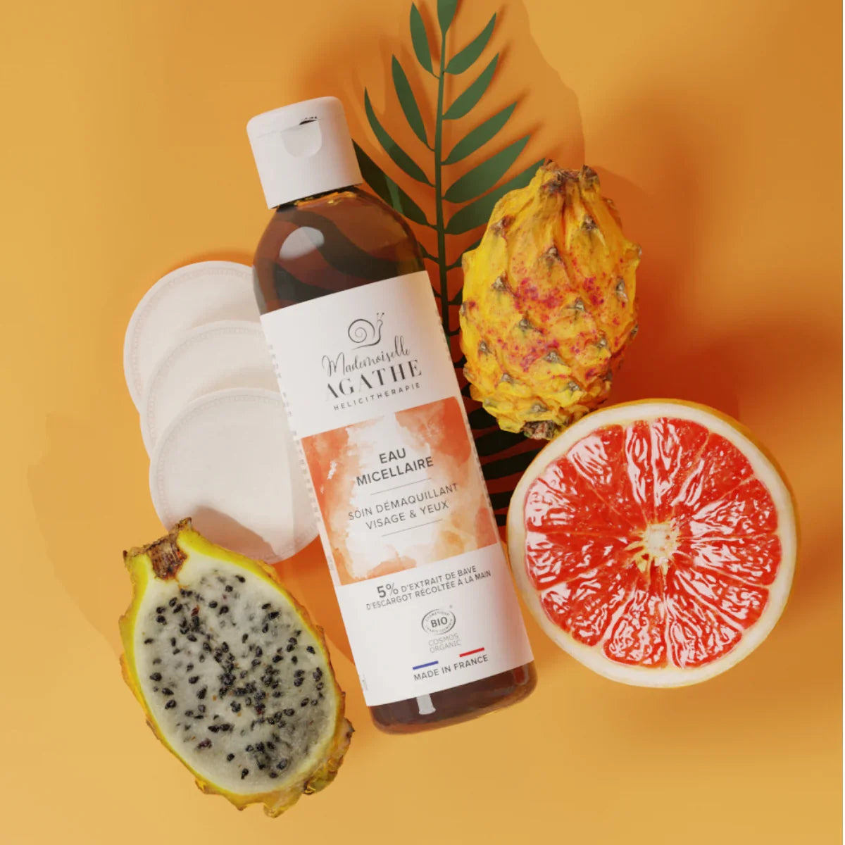 Eau micellaire à la bave d'escargot certifiée bio - démaquillant - 200ml - Mademoiselle Agathe