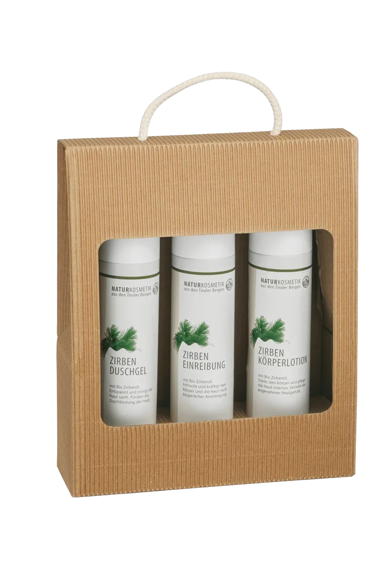 Brüder Unterweger Zirben Pflegepaket – Naturkosmetik mit Bio-Zirbenöl zur entspannenden & pflegenden Anwendung für Körper & Sinne