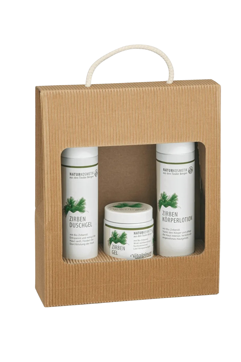 Brüder Unterweger Zirben Pflegeset – Naturkosmetik mit Bio-Zirbenöl zur ganzheitlichen Pflege & Entspannung für Körper & Sinne