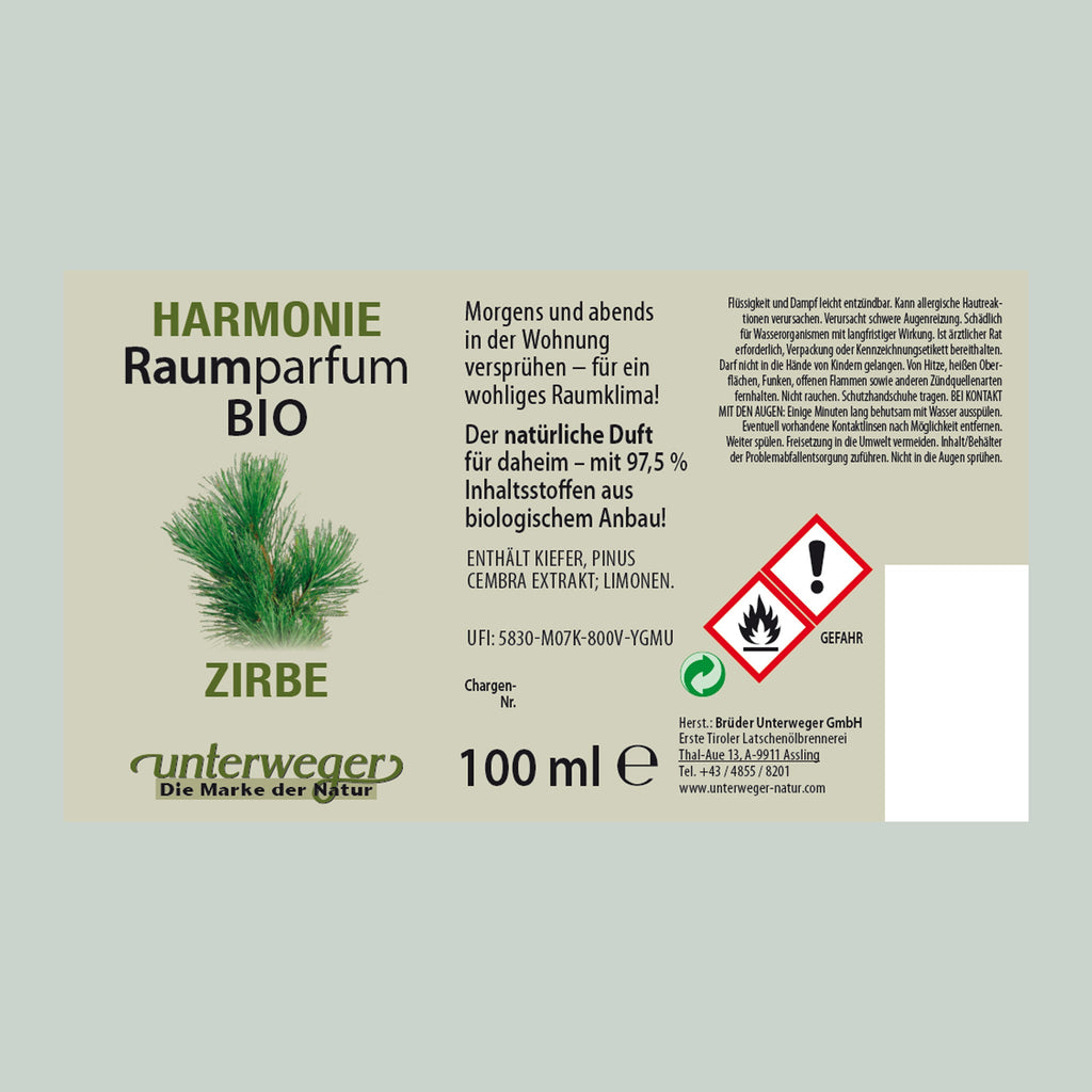 BIO Raumparfum Zirbe Unterweger – Waldduft Natur
