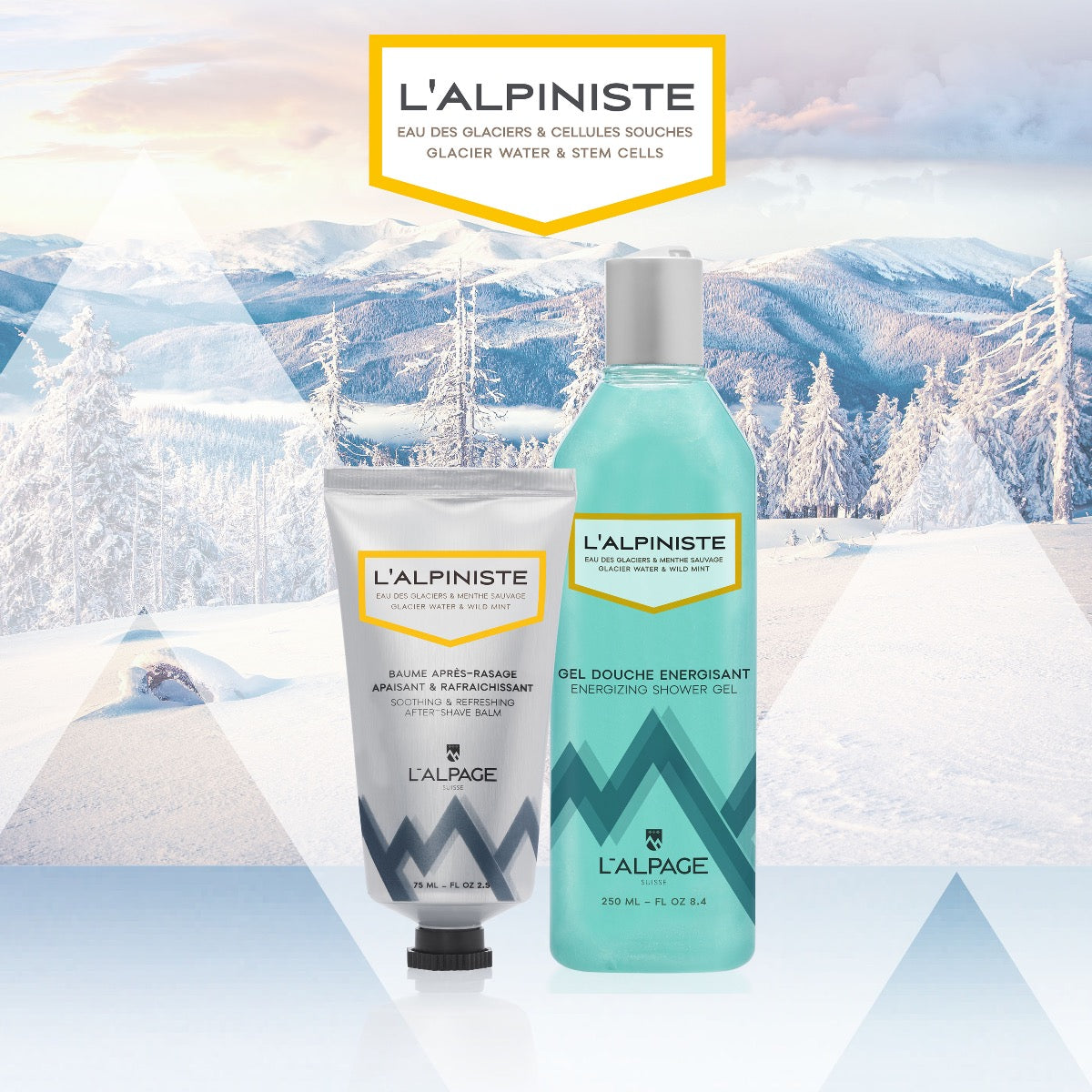 Coffret Cadeau Baume Après-Rasage + Gel Douche Energisant L'ALPINISTE