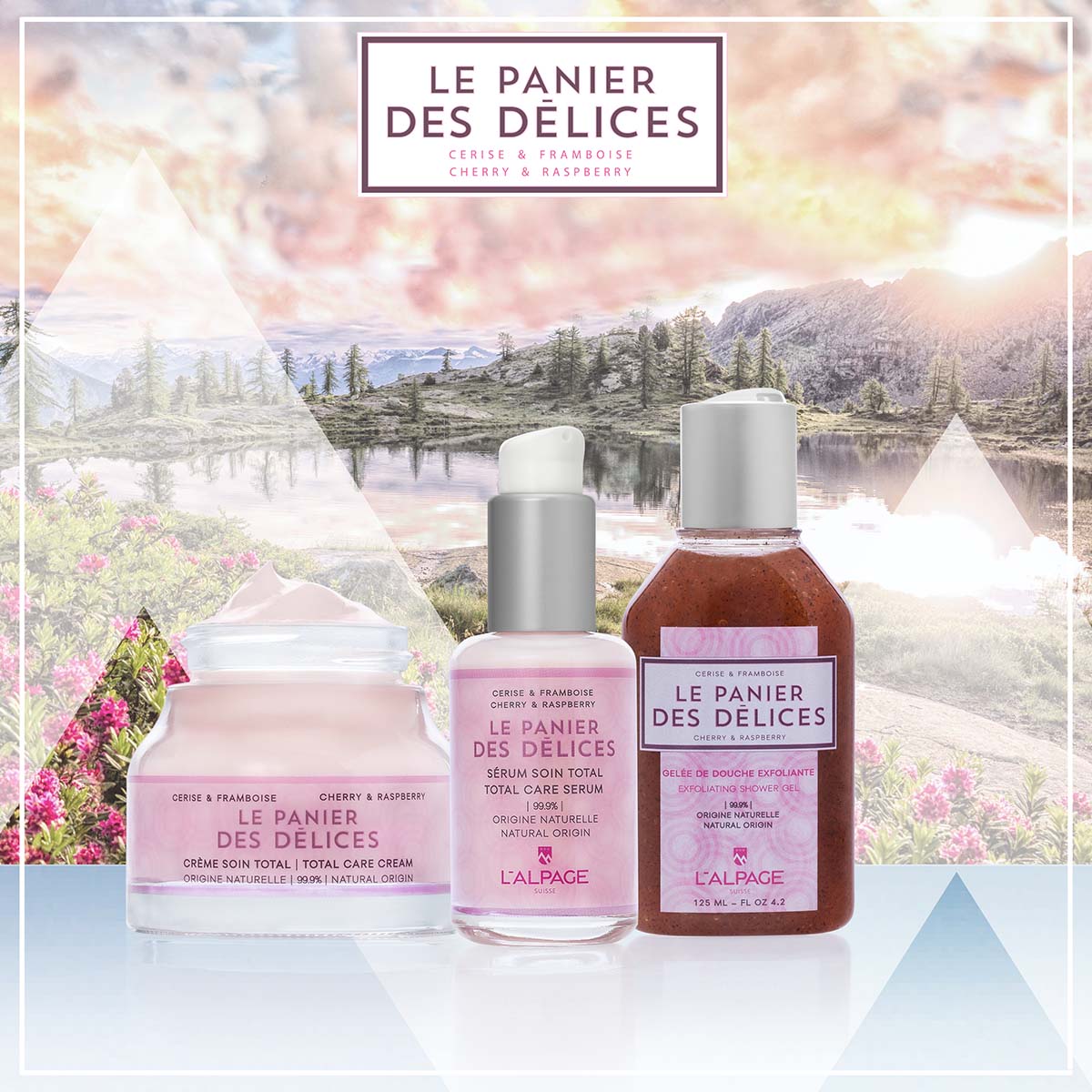 Coffret Cadeau Crème Soin Total + Sérum Soin Total + Gelée de Douche Exfoliante 125ml LE PANIER DES Délices