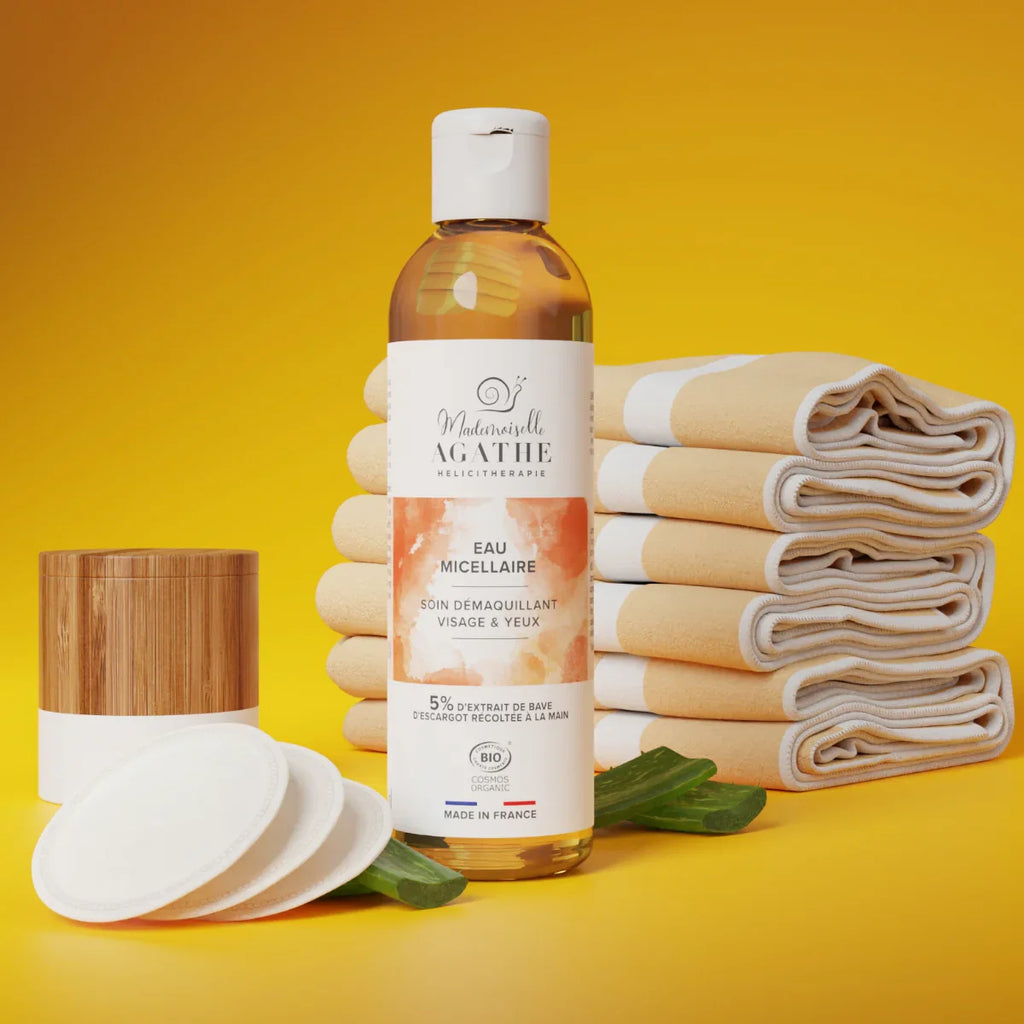 Eau micellaire à la bave d'escargot certifiée bio - démaquillant - 200ml - Mademoiselle Agathe